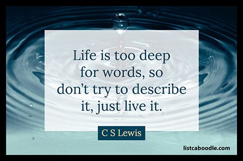 Short quotes about life: C S Lewis quote