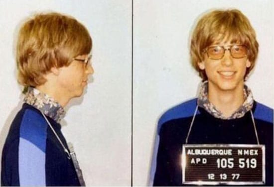 Famous mugshots: Bill Gates photo