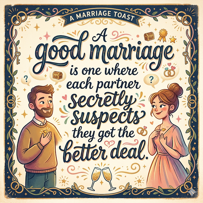 A funny marriage toast.