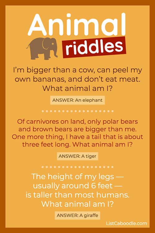 27 Animal Riddles For Kids, For Car Rides, Classrooms (FREE Printable)