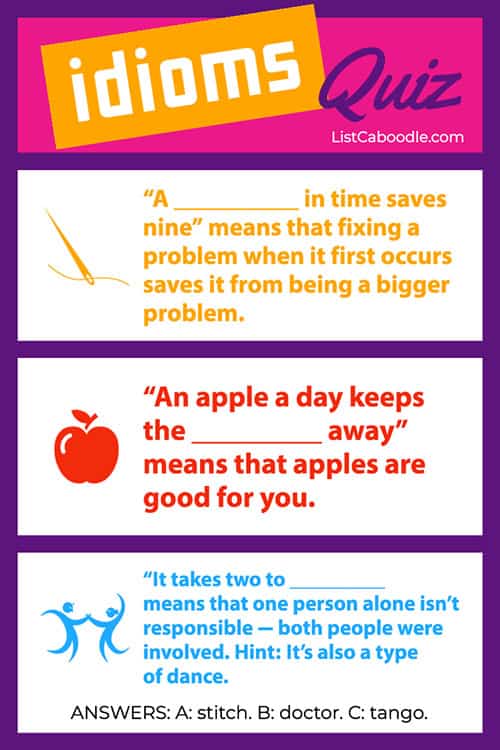 Know your idioms challenge — common phrases