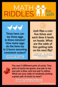 30 Math Riddles For Kids (With Answers Of Course) | ListCaboodle