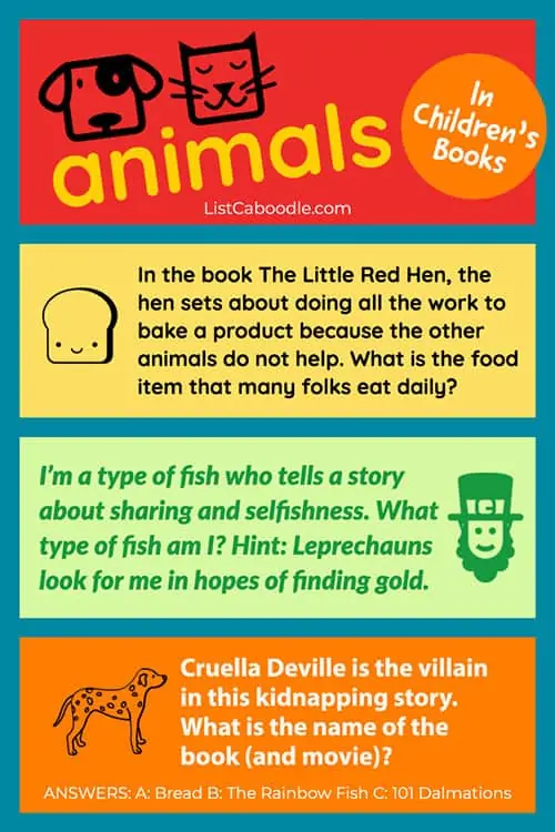 Animals in children's books quiz