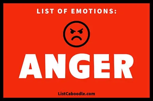 List of emotions: anger