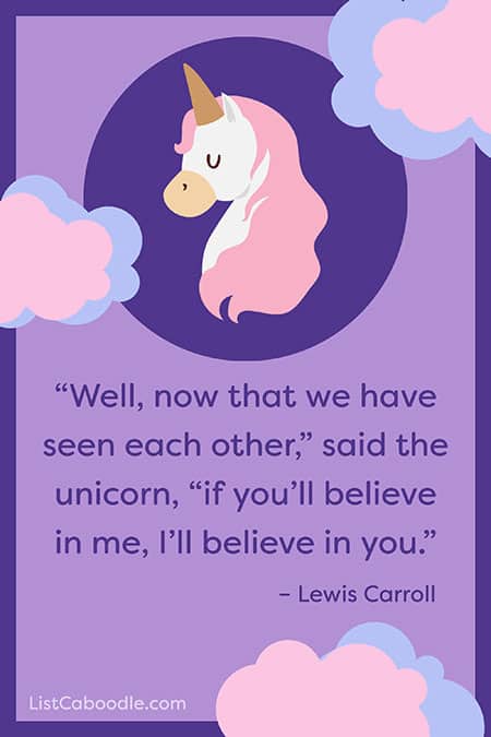 Lewis Carroll unicorn quote