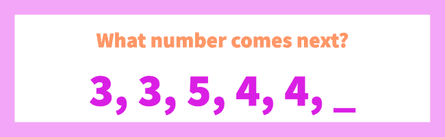 Number of letters in counting sequence riddle.