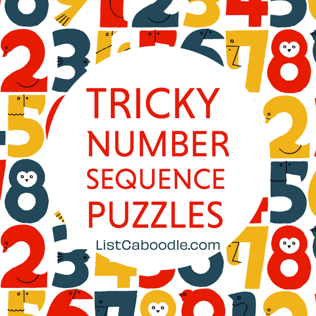 Fun Number Sequence Puzzles for kids.