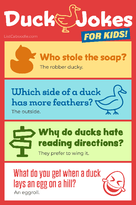 Duck jokes for kids list
