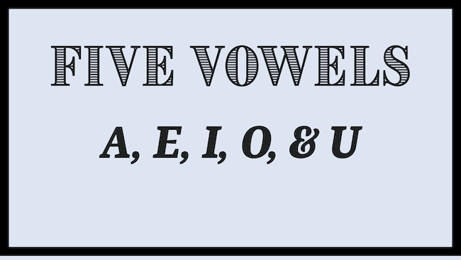 Five vowels in the alphabet - famous fivesomes.