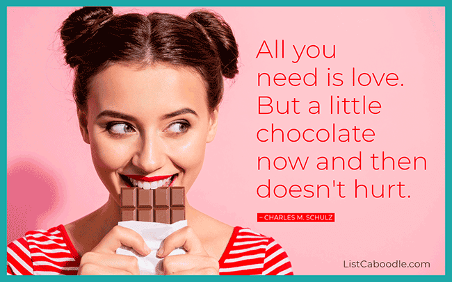 Charles Schulz chocolate quote