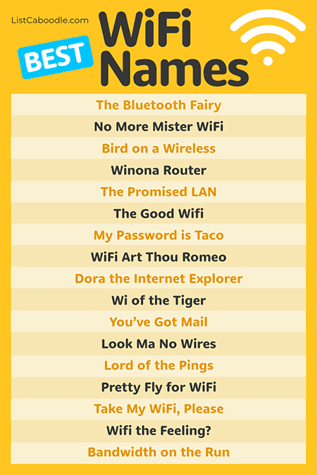 Funny WiFi name list