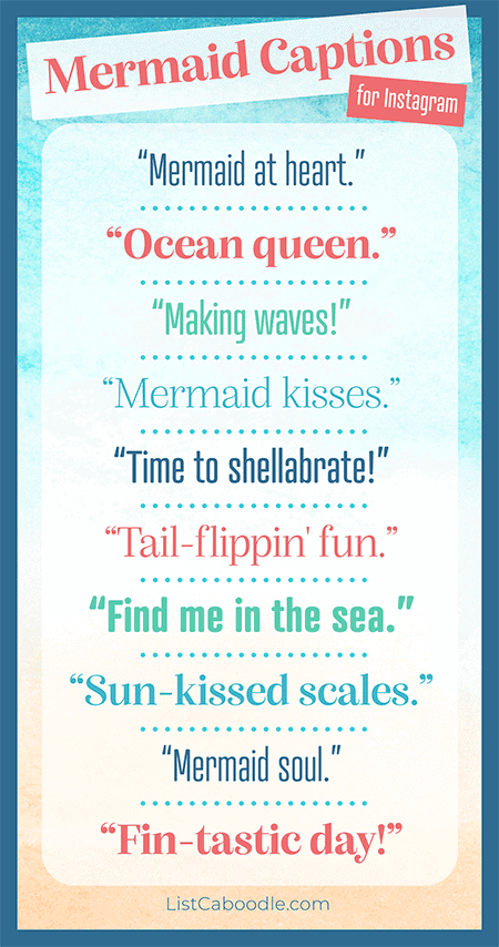 List of short mermaid captions for Instagram