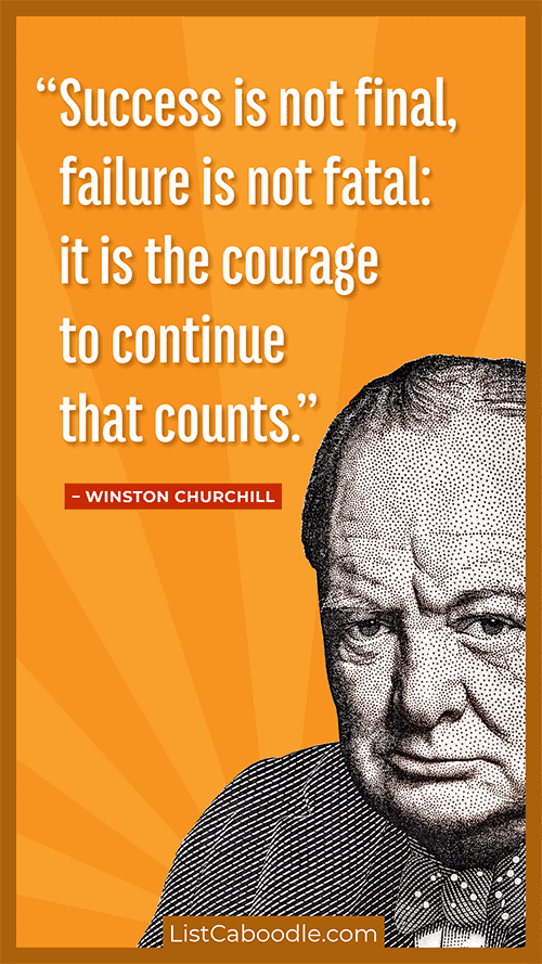 Motivational quote for success by Winston Churchill