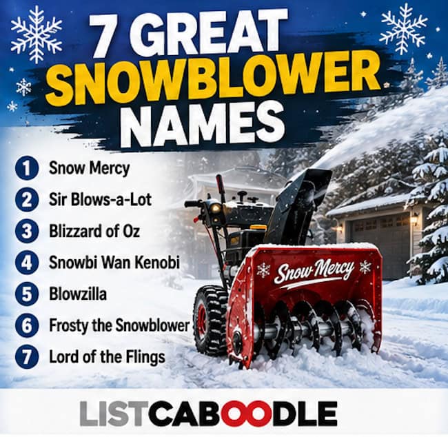 7 Great snowblower names.