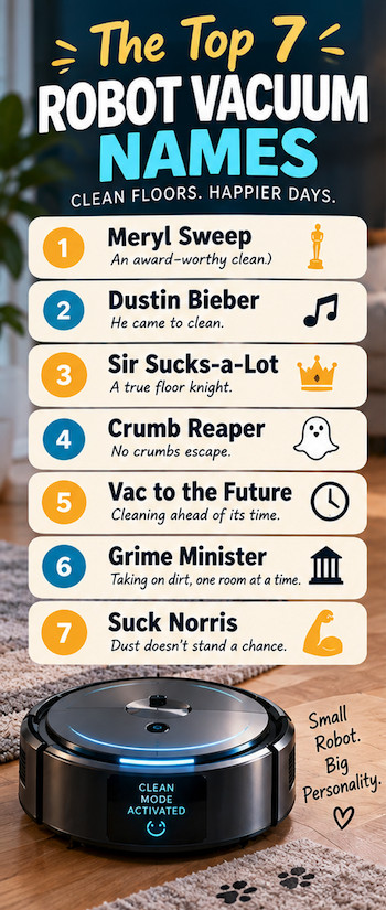 Top 7 Robot Vacuum Names.